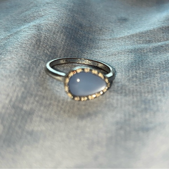 Jewelry - Silver Teardrop Blue Chalcedony Ring